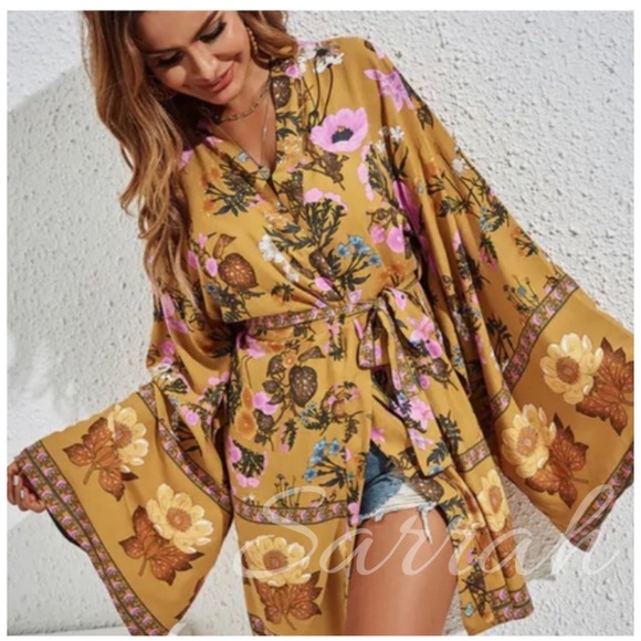 Last 1 New Bohemian Kimono Cardigan Wrap Jacket - Picture 7 of 17